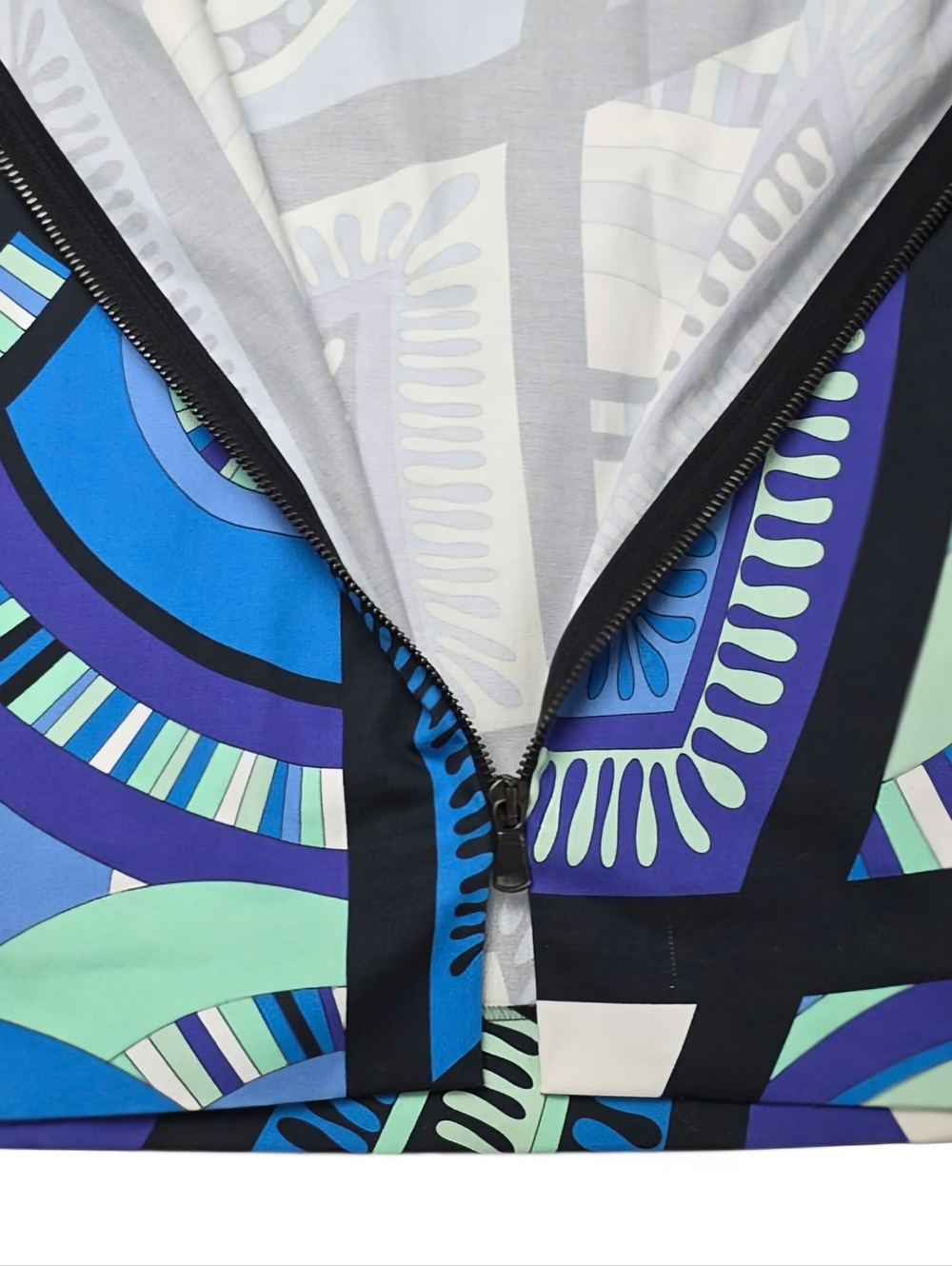 Emilio Pucci Blue Hues OpArt Geometric Mini Dress Size 8 with COA - Picture 8 of 14